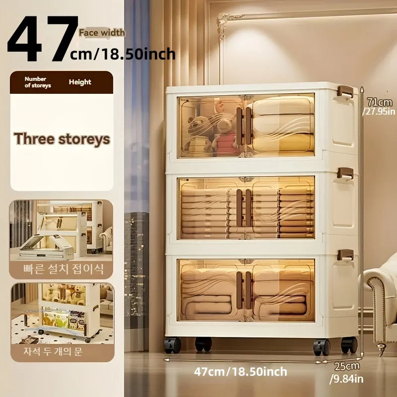 Foldable Stackable Clear-Door Storage Box