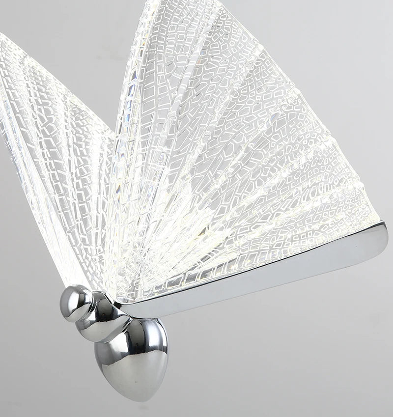 Nordic Butterfly LED Pendant Light Tricolor Golden Silver Hanging Lamp – photo 33