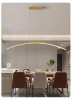 Contemporary Sleek LED Arc Adjustable Brightness Pendant Light with App Dimming – photo 16