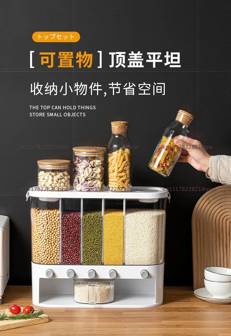 Divided Food-Grade Rice and Grain Storage Box