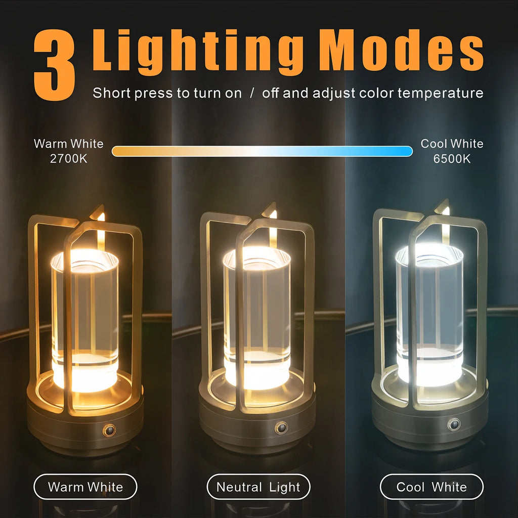 Rechargeable Dimmable Touch Acrylic LED Cordless Table Lamp Bedside Night Light – photo 2