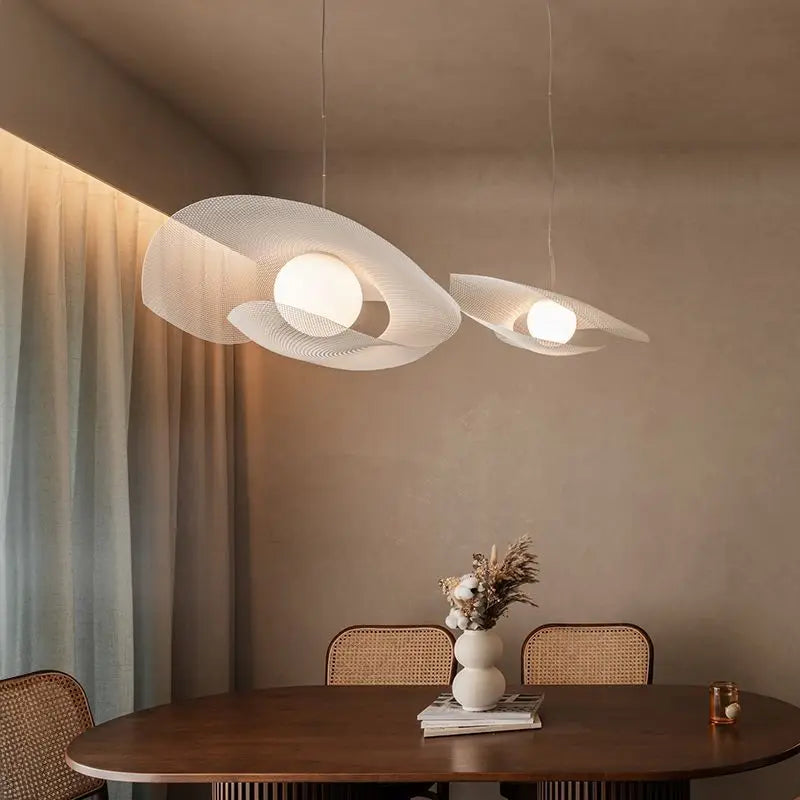 Modern Iron Stainless Steel White Pendant Chandelier Villa Hotel Lobby Restaurant Living Room – photo 2