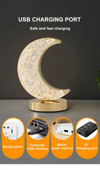 Crystal Moon Touch-Dimming USB Bedside Lamp