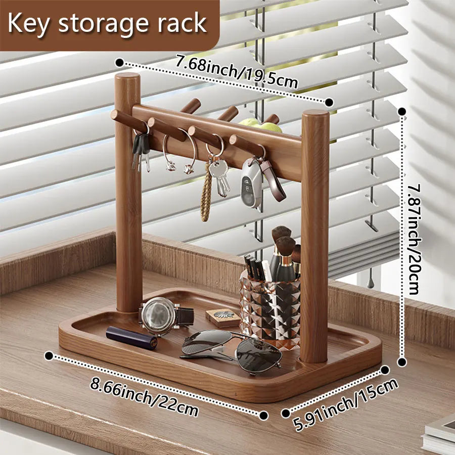 Solid Wood Entryway Key and Accessory Rack
