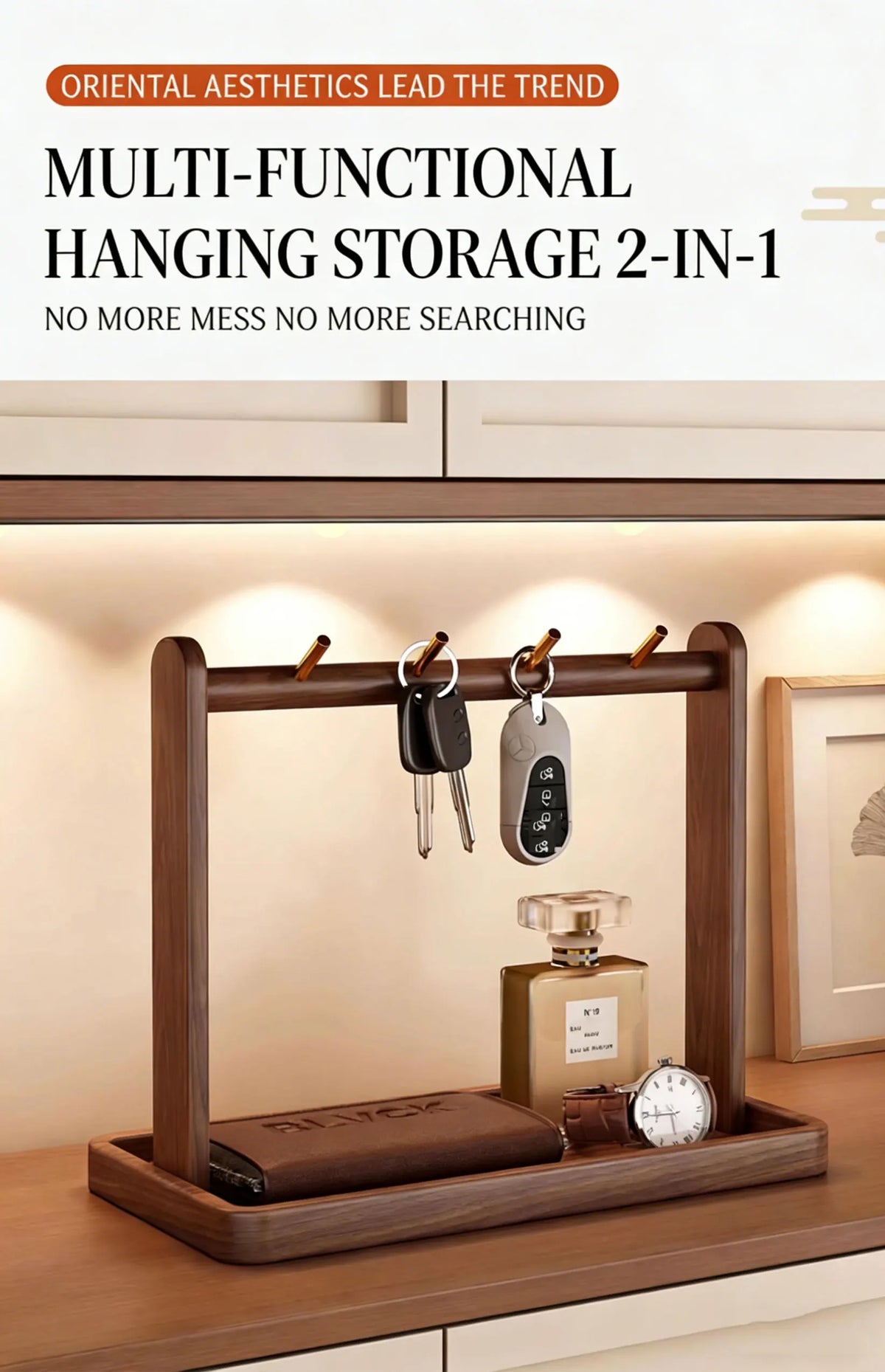 Solid Wood Entryway Key and Accessory Rack