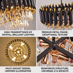 Modern Black Gold Crystal Chandelier Adjustable Chain Pendant Light – photo 6