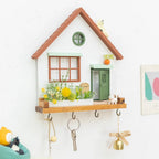 Decorative Wooden Wall Hooks and Storage Shelf