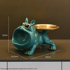 Resin Bulldog Statue with Storage Tray