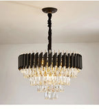 Luxury Black Gold Crystal Round LED Chandelier Pendant Light Tricolor – photo 18