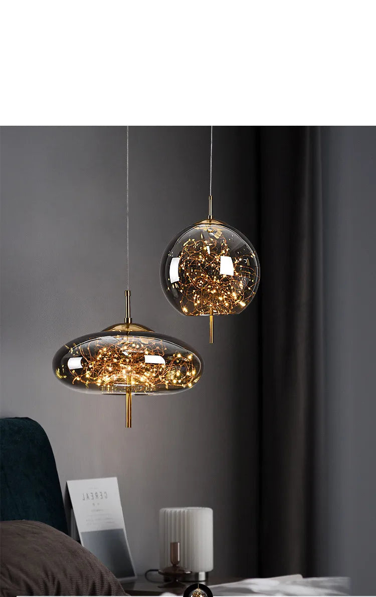 Modern LED Glass Pendant Light Chandelier Bedroom Dining Room – photo 7
