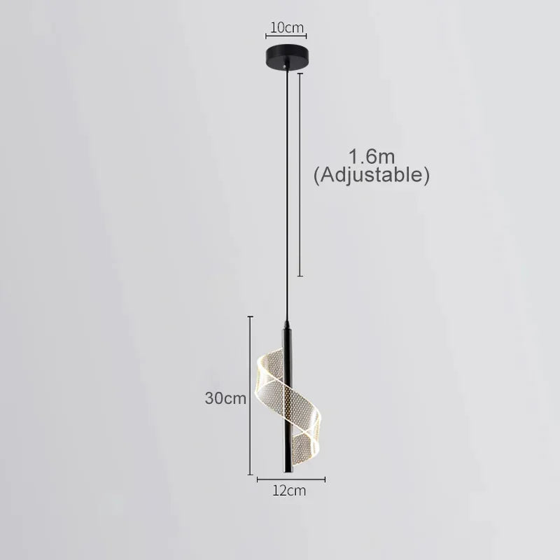 Adjustable Gold Black Metal LED Pendant Light Living Room Bedroom Cafe Bar – photo 8