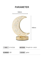 Crystal Moon Touch-Dimming USB Bedside Lamp