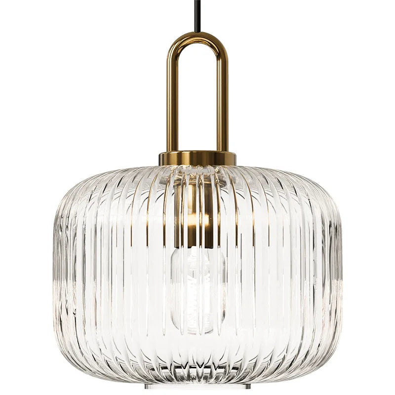 Modern Striped Glass Single Pendant Light