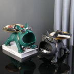 Resin Bulldog Statue with Storage Tray