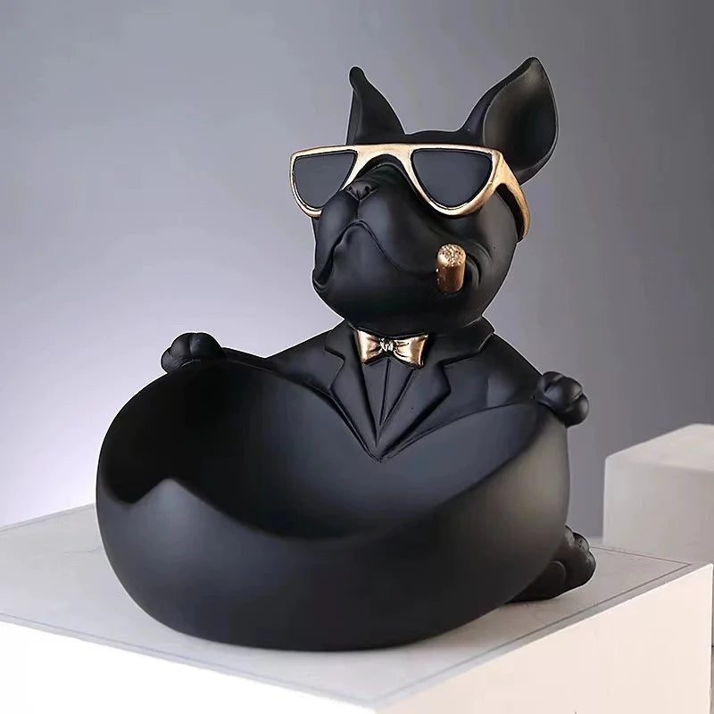 French Bulldog Resin Storage Statue and Coin Bank