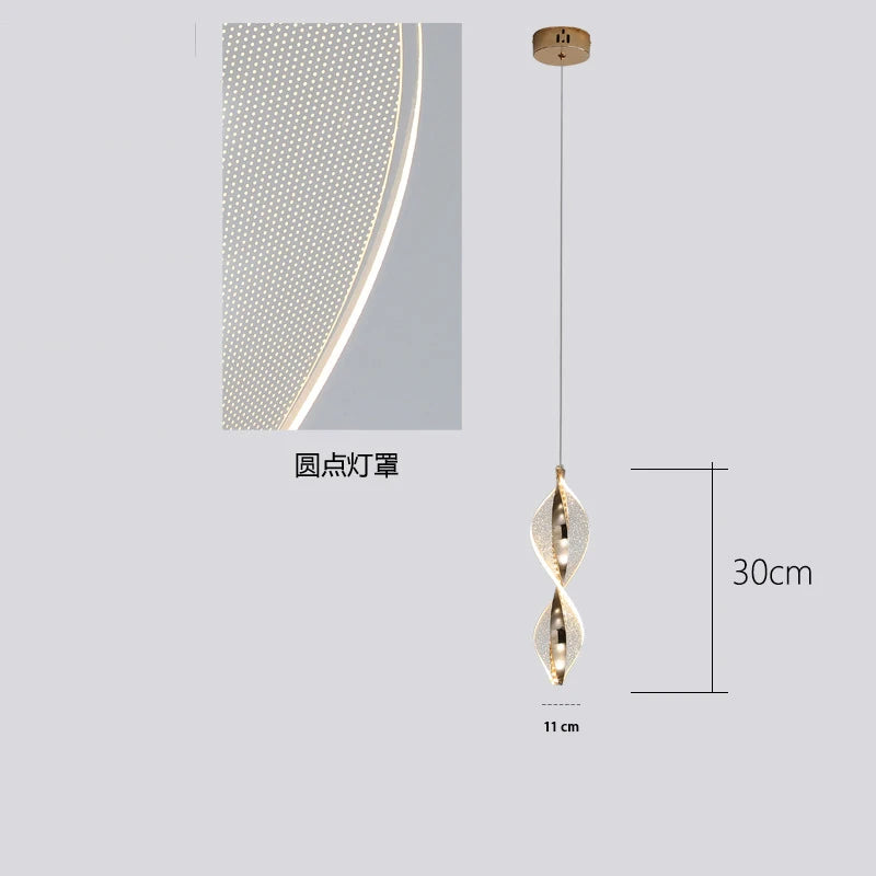 Nordic Acrylic Adjustable Color Temperature LED Pendant Light Bedroom Study – photo 12