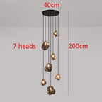 Modern LED Multi Head Staircase Chandelier Pendant Light with Remote Control – photo 29