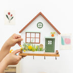 Decorative Wooden Wall Hooks and Storage Shelf