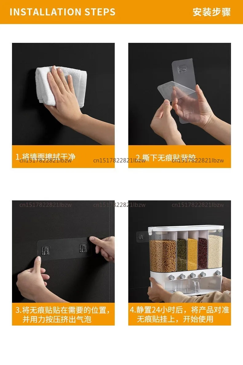 Divided Food-Grade Rice and Grain Storage Box