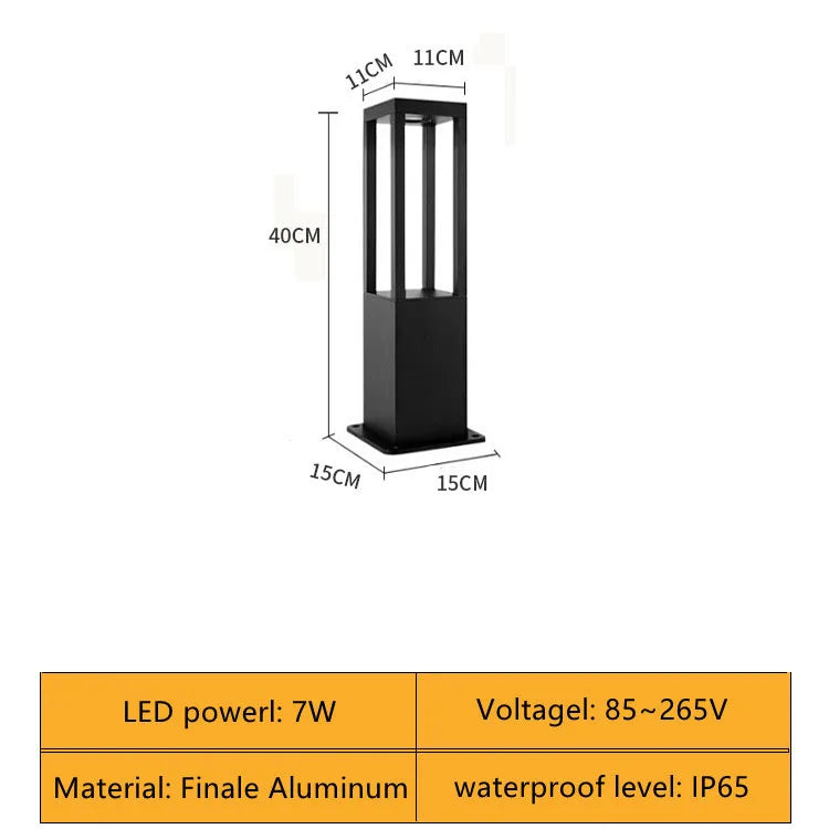 Solar Waterproof Aluminum LED Long Lawn Street Light Garden Courtyard Villa – photo 9
