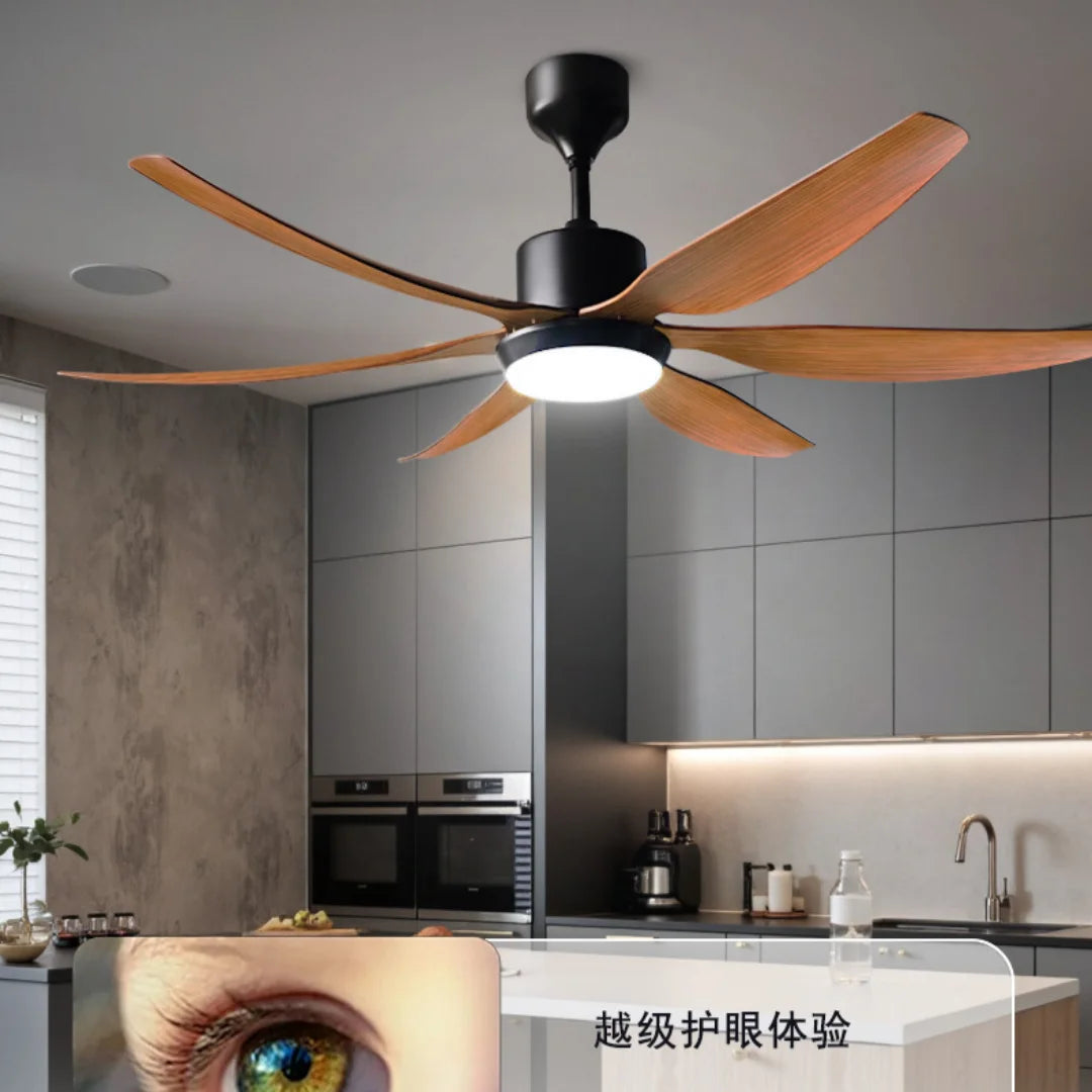 54-Inch 66-Inch Modern 6-Blade DC Motor 48W LED Ceiling Fan Light with Remote Control – photo 2