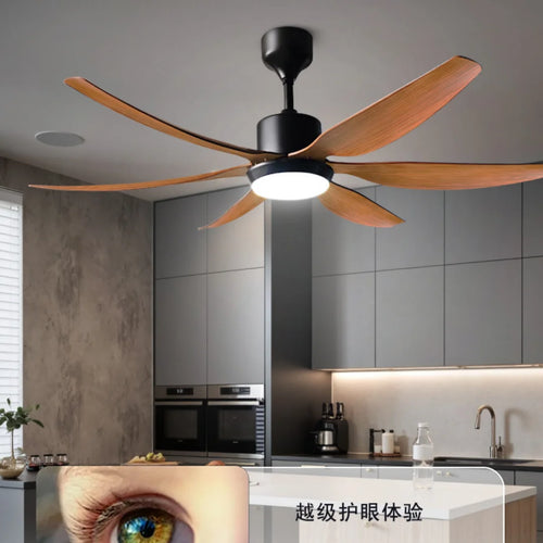 54-Inch 66-Inch Modern 6-Blade DC Motor 48W LED Ceiling Fan Light with Remote Control – photo 2