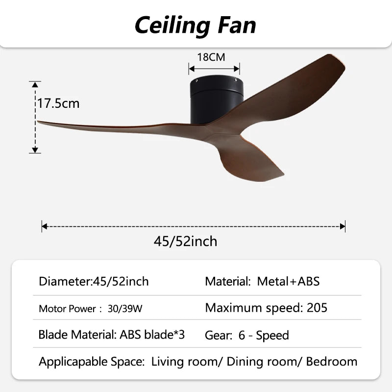 45-Inch 52-Inch Vintage Industrial Retro LED Ceiling Fan Light with Remote Control – photo 19