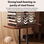 Height Adjustable Waterproof C Shape Flip Over Panel Side Coffee Table Living Room
