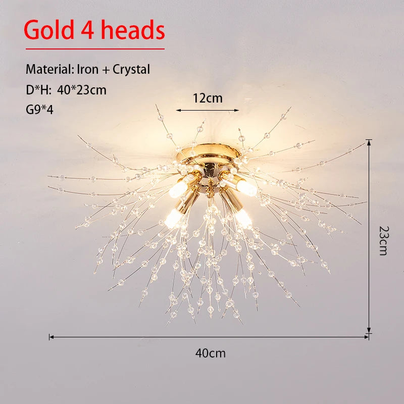Crystal Nordic Dandelion Fireball Shape LED Ceiling Chandelier Light Living Room Bedroom – photo 10