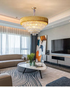 Luxury Black Gold Crystal Round LED Chandelier Pendant Light Tricolor – photo 9