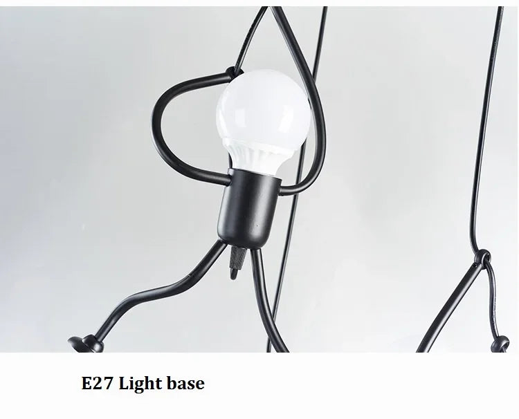 Vintage Iron Little Man LED E27 Pendant Light for Children Bedroom – photo 13