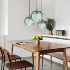 Nordic Striped Green Glass E27 Pendant Light Decorative Dining Room – photo 11