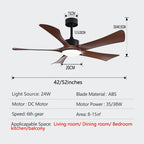 52-Inch Vintage Industrial 5-Blade LED Ceiling Fan Light with Remote Control – photo 13