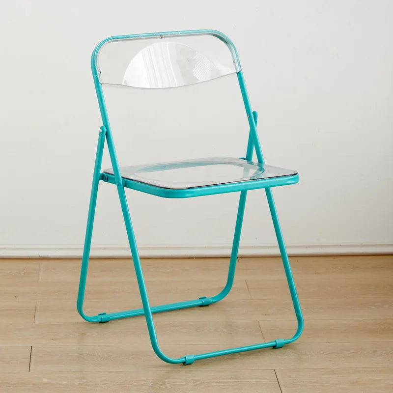 Foldable Transparent Acrylic Crystal Dining Chair Living Room Furniture