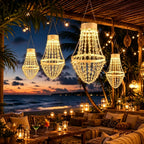 Solar Crystal Waterproof IP44 LED Hanging Chandelier Outdoor Patio Pergola Porch – photo 7