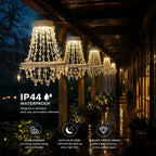 Solar Crystal Waterproof IP44 LED Hanging Chandelier Outdoor Patio Pergola Porch – photo 2