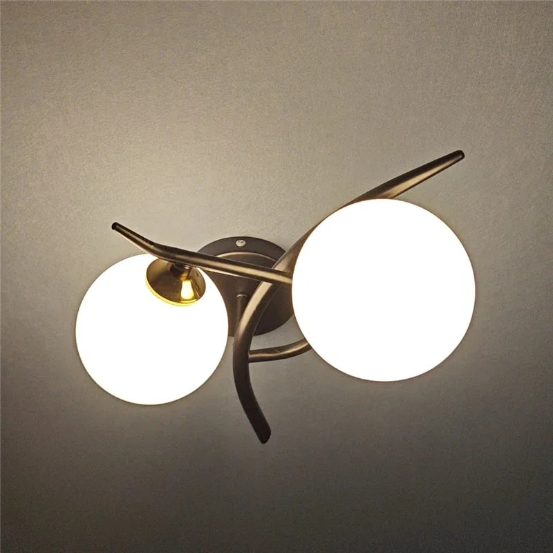 Nordic Iron Glass Ball LED Wall Lights G9 Bedroom Corridor – photo 6
