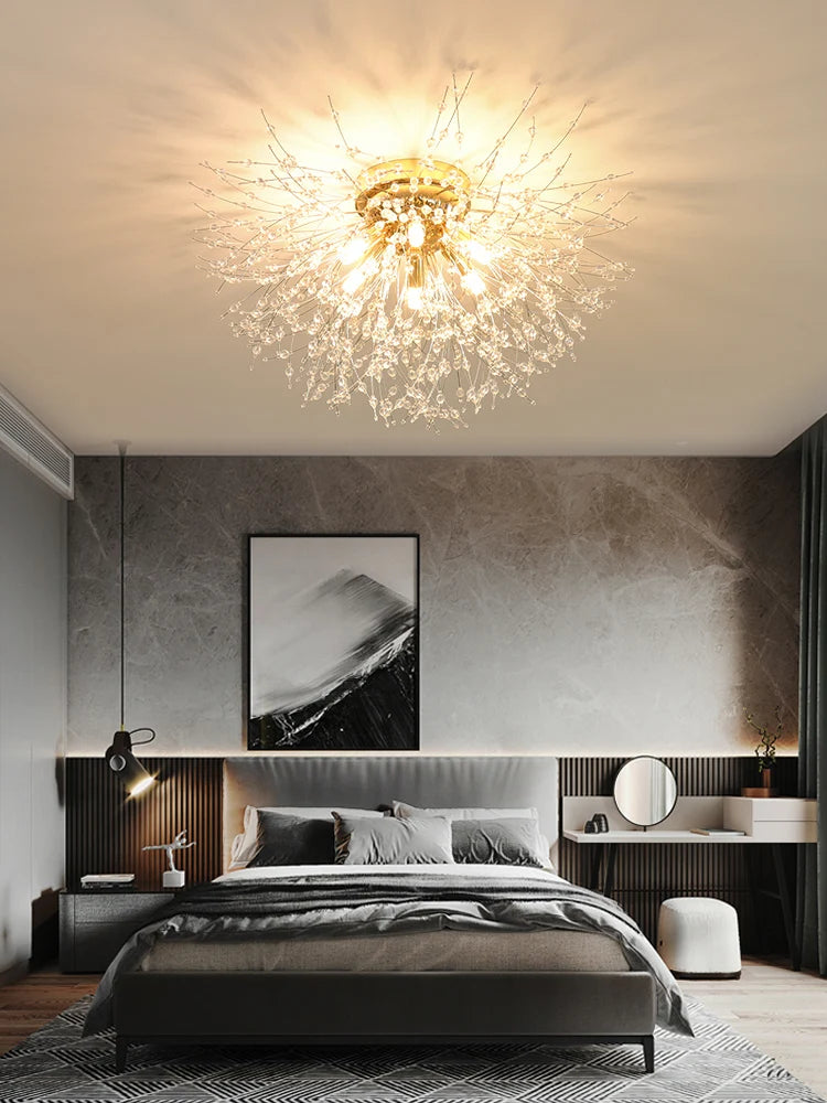 Crystal Nordic Dandelion Fireball Shape LED Ceiling Chandelier Light Living Room Bedroom – photo 4
