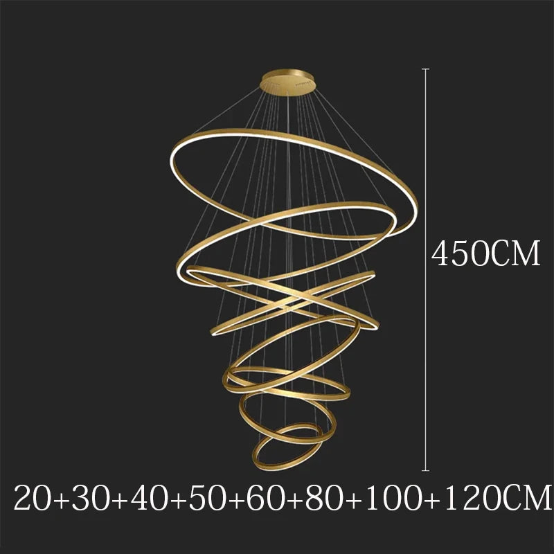 Nordic Dimmable Ring Chandelier Pendant Light with Remote