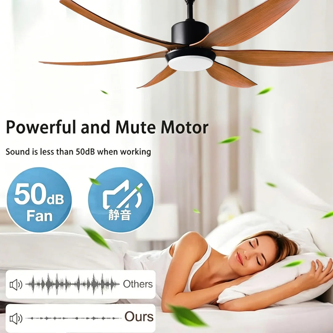 54-Inch 66-Inch Modern 6-Blade DC Motor 48W LED Ceiling Fan Light with Remote Control – photo 4