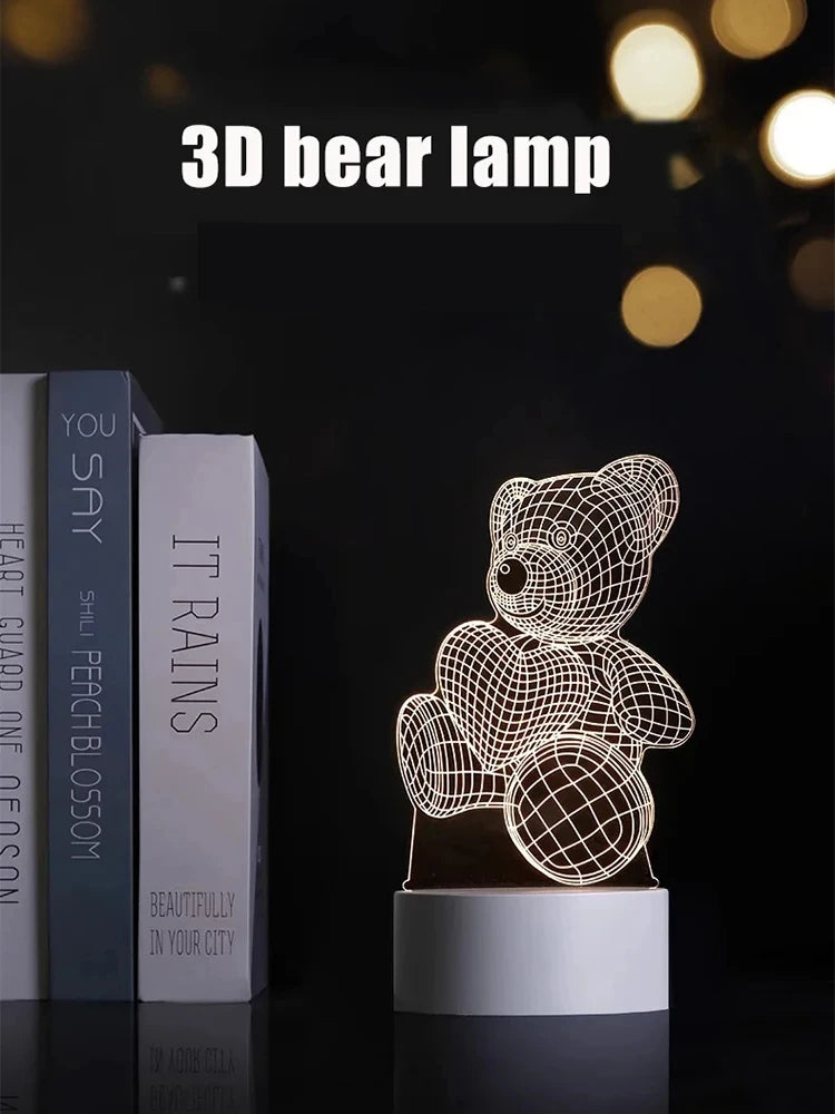 Acrylic Bear USB LED Night Light