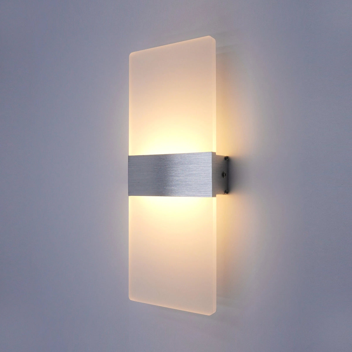 Modern Minimalist Aluminum Acrylic 12W LED Hardwire Wall Light