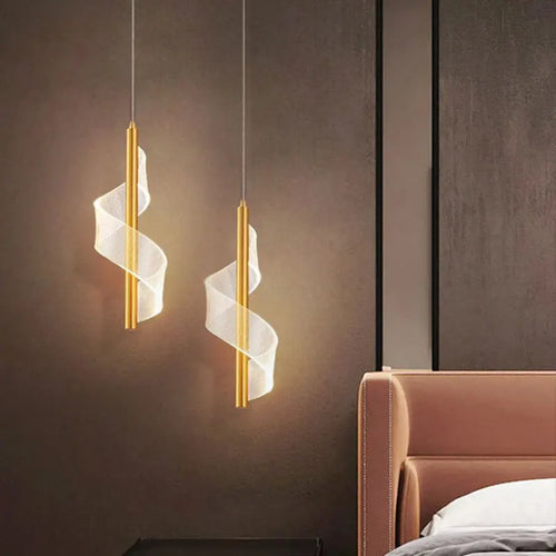 Adjustable Gold Black Metal LED Pendant Light Living Room Bedroom Cafe Bar