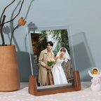 U-Shaped Acrylic and Wood Desktop Photo Frame