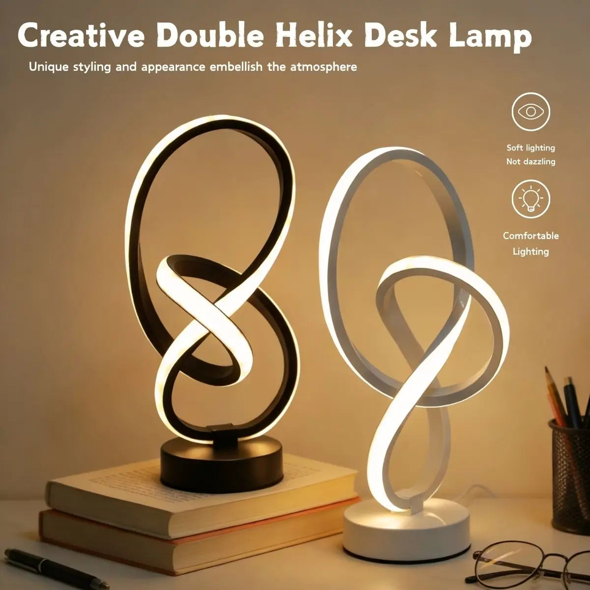Dimmable Adjustable Brightness USB Three Color LED Desk Lamp Bedroom Living Room Office