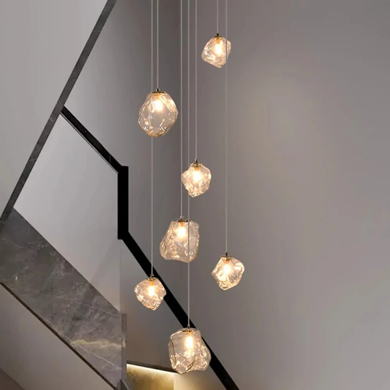 Modern LED Multi Head Staircase Chandelier Pendant Light with Remote Control – photo 6
