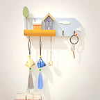 Decorative Wooden Wall Hooks and Storage Shelf