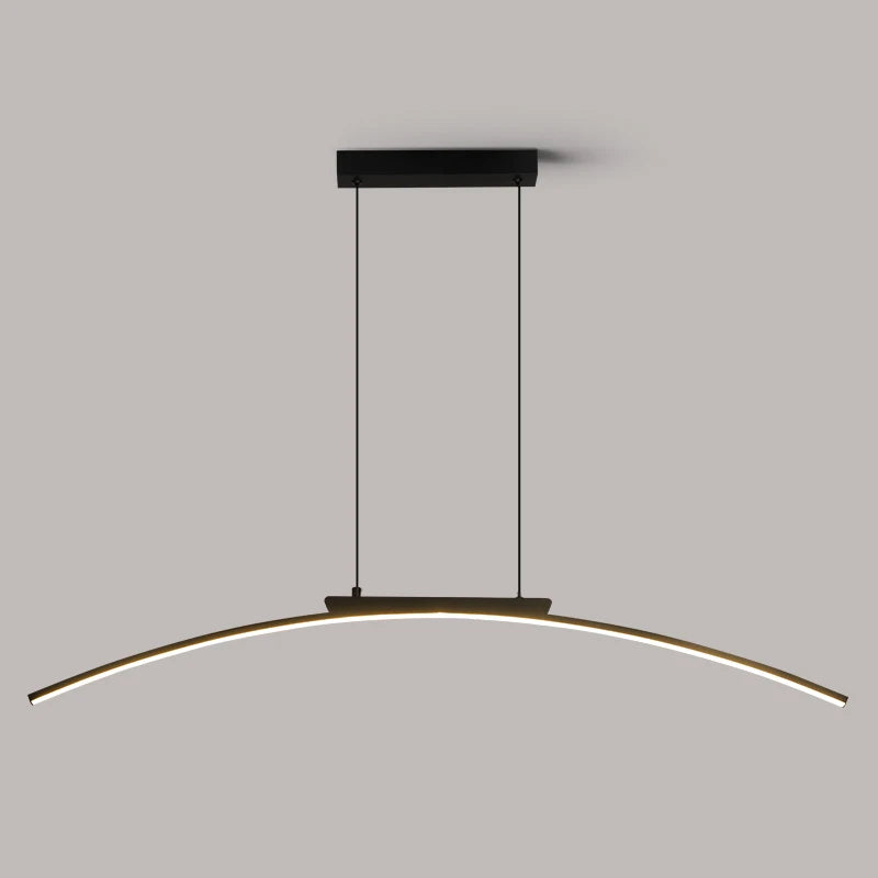 Contemporary Sleek LED Arc Adjustable Brightness Pendant Light with App Dimming – photo 3
