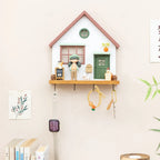 Decorative Wooden Wall Hooks and Storage Shelf