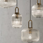Modern Striped Glass Single Pendant Light